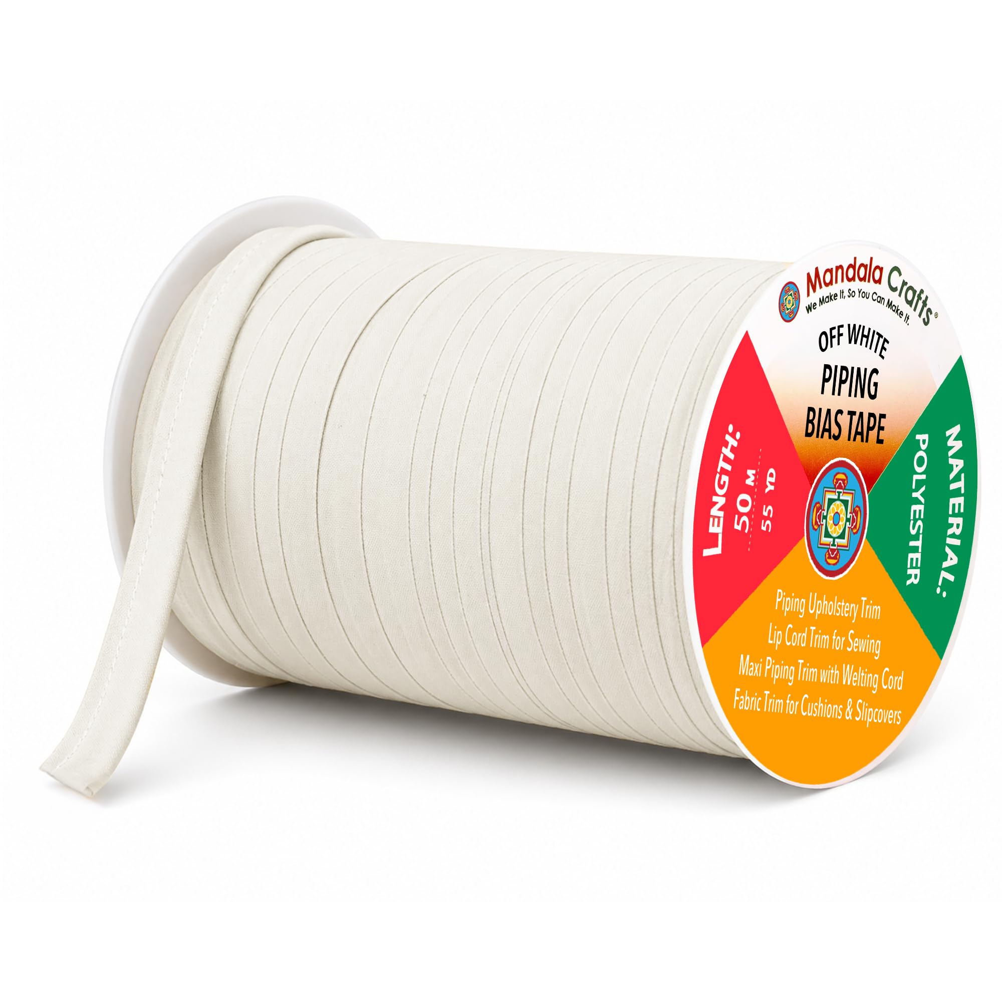 Amazon.com: Mandala Crafts Maxi Piping Bias Tape with Welting Cord