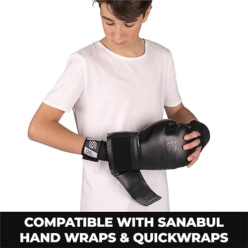 Miniatura 3 de Sanabul Essential Gel Boxing Gloves for Men & Women, Kickboxing MMA, Muay Thai Gloves and Heavy Bag Training Punching & Sparring Negro (Allblack)