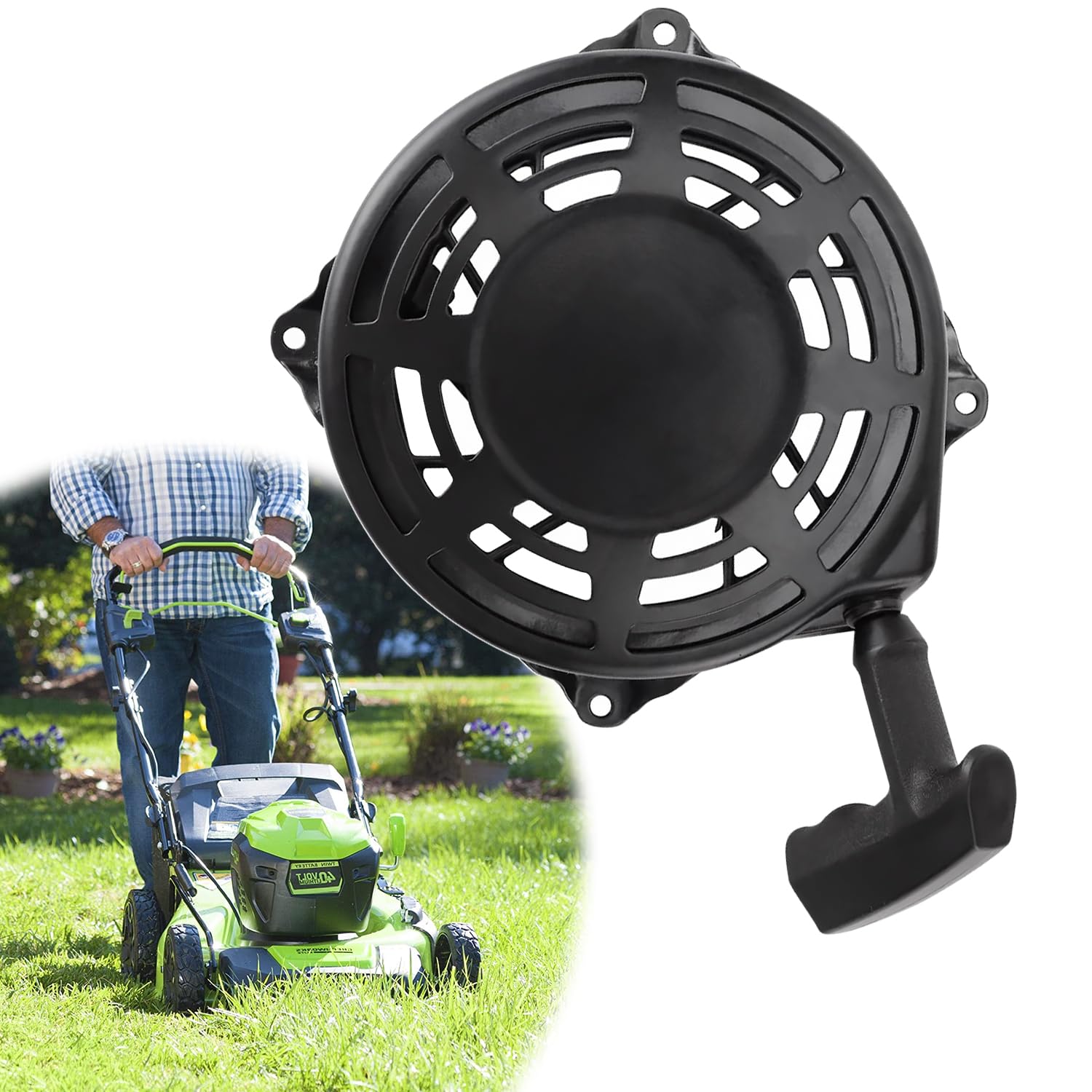Seilzugstarter für Briggs Stratton Ersatzteile,Seilzugstarter für Briggs & Stratton Ersatzteile Rasenmäher Handstarter,Seilzugstarter für 497680 498144 Ersatz für Rasenmähermotor