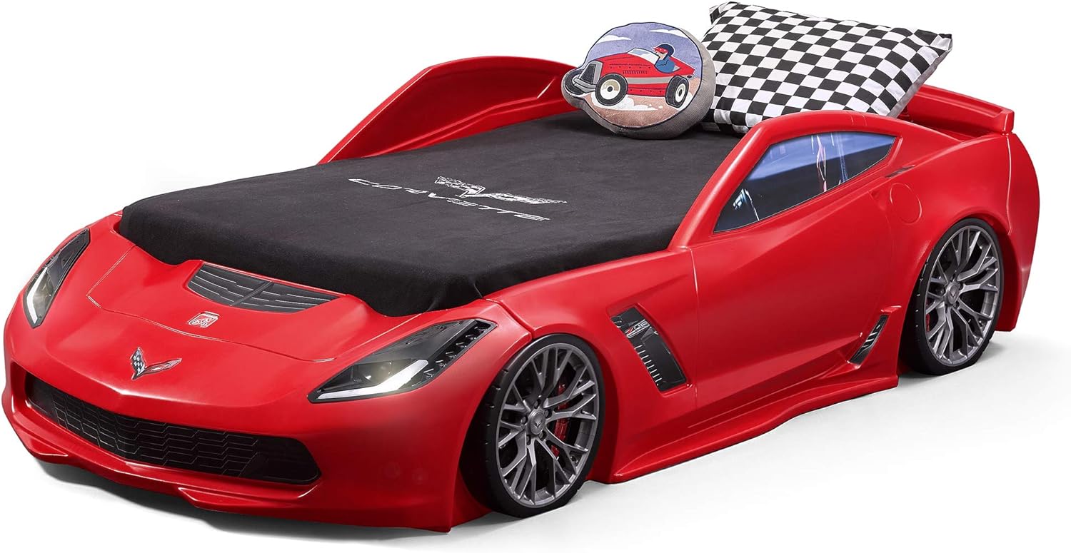 Step2 - Brandclub - Step2 Corvette Z06 Toddler Bed to Twin Bed, Red