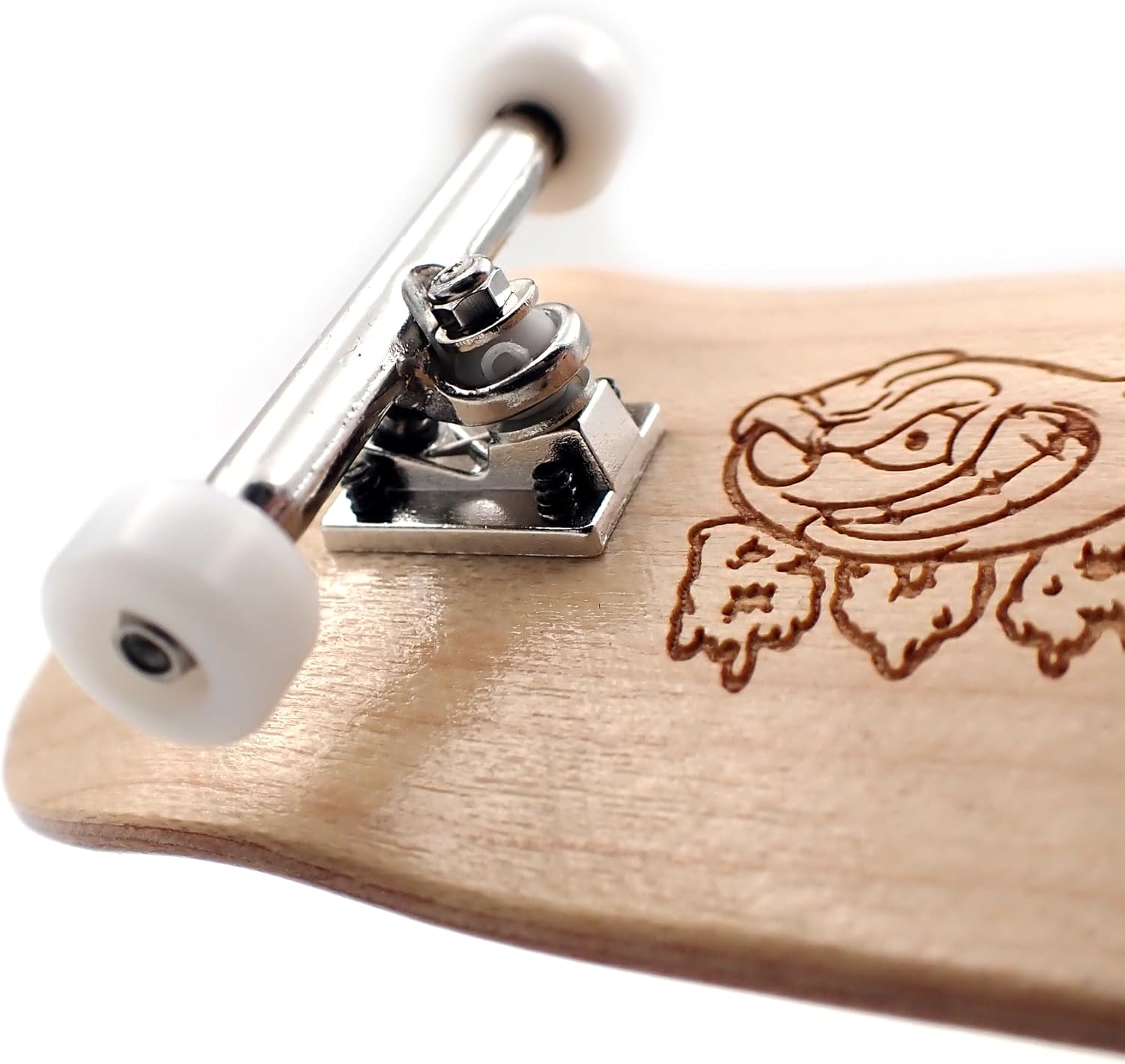 SPITBOARDS® 36mm Fingerboard Complete Wood Pro Set-Up (Pre-Assembled, Handcrafted 5-Layers), 36 mm Pro Trucks, CNC Bearing Wheels, Lasered Foam Grip Tape (Lasered Deck Size: 36 x 96 mm), 'Maple Wood'