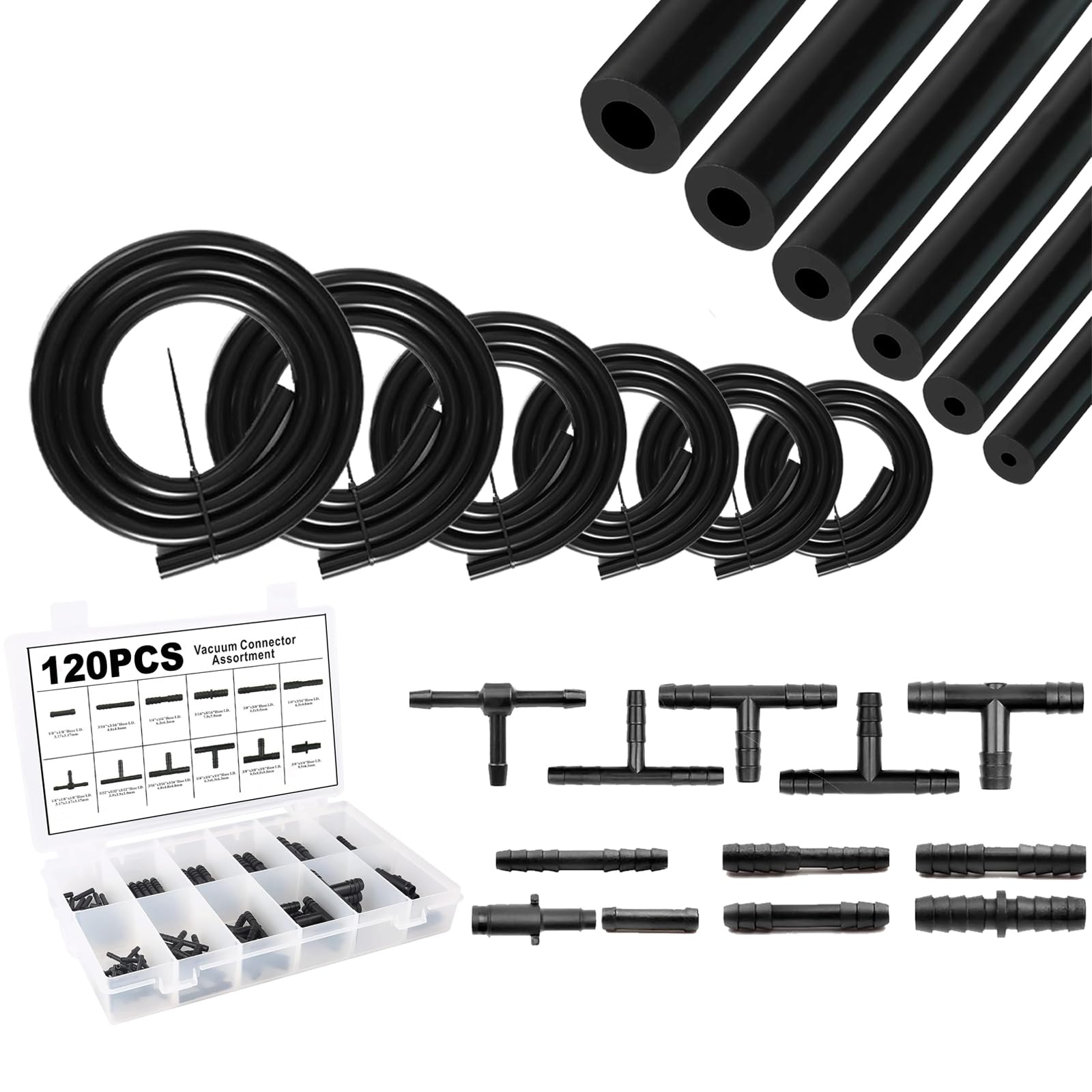 Kit tuyau à vide en silicone et connecteur nylon pour automobile