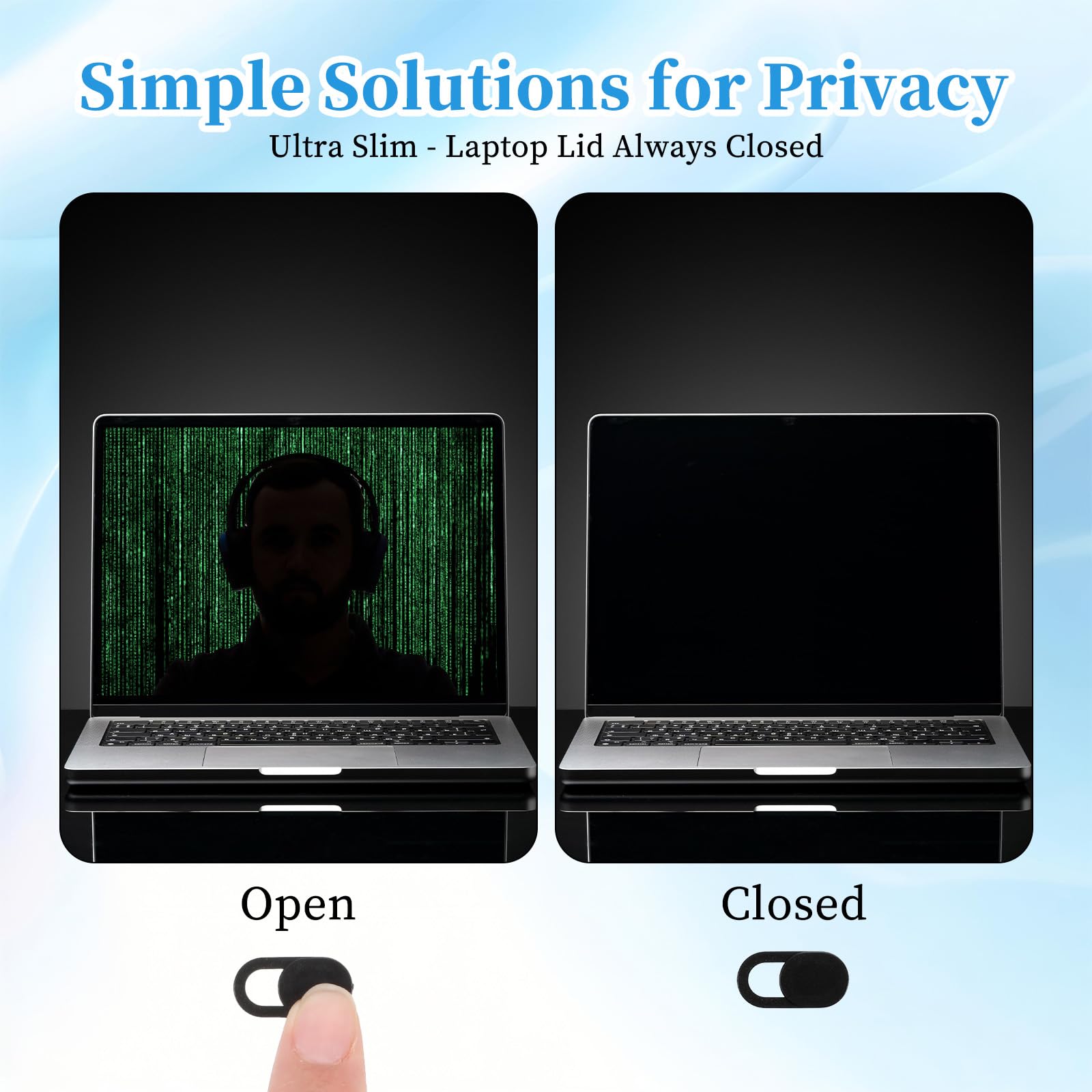 50 fundas para cámara web, 0.023 pulgadas, ultrafina, universal, para laptop, computadora, teléfono, protege tu privacidad y seguridad 5