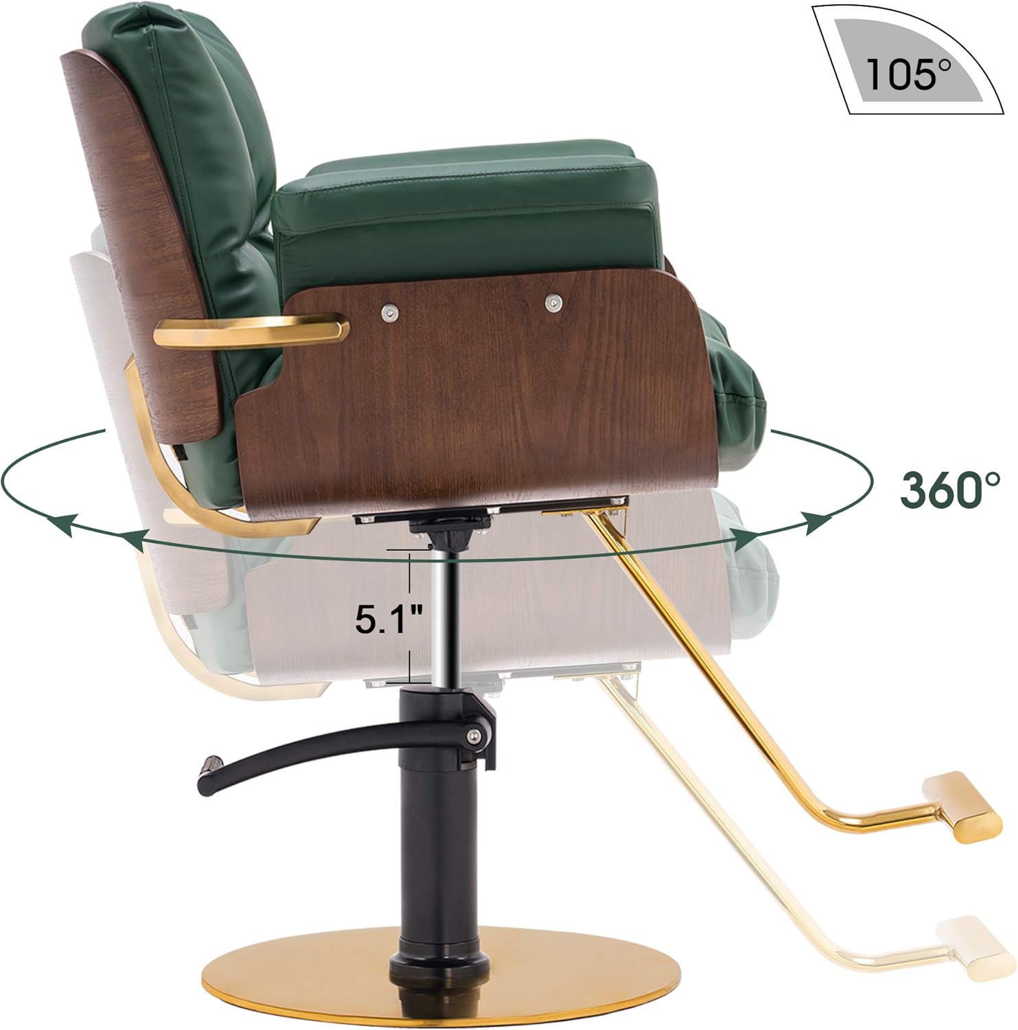 BarberPub Salon Chair Hydraulic Barber Chair Hair Cutting Beauty Spa Salon Styling Equipment 3071 (Green) : Beauty & Personal Care