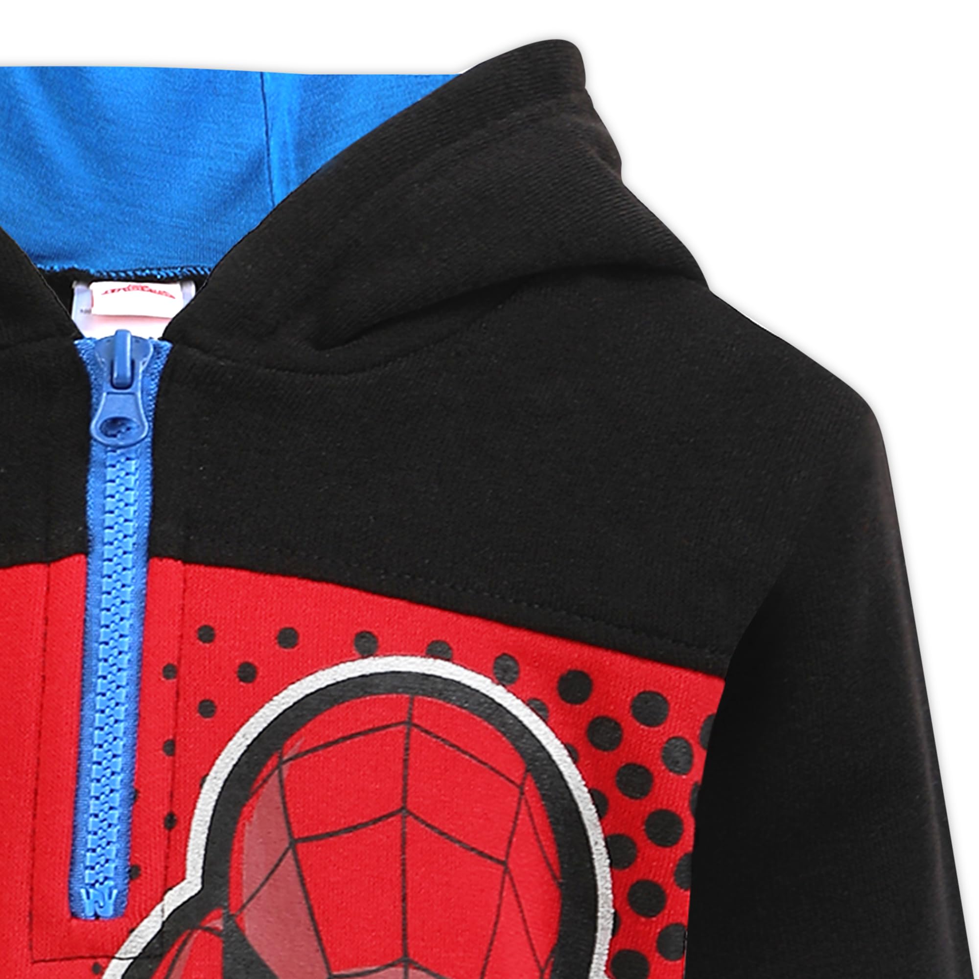 Marvel Spiderman - Felpa con cappuccio con cerniera, per bambini e bambini, colore: Nero