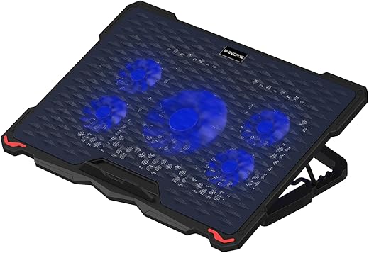 EvoFox Typhoon Five Fan Cooling Pad for Laptop | Designed for 35.5-43.18 cm (14-17″)Laptops| Hexa Mesh Metal Surface for Heat Dissipation| Dual USB…