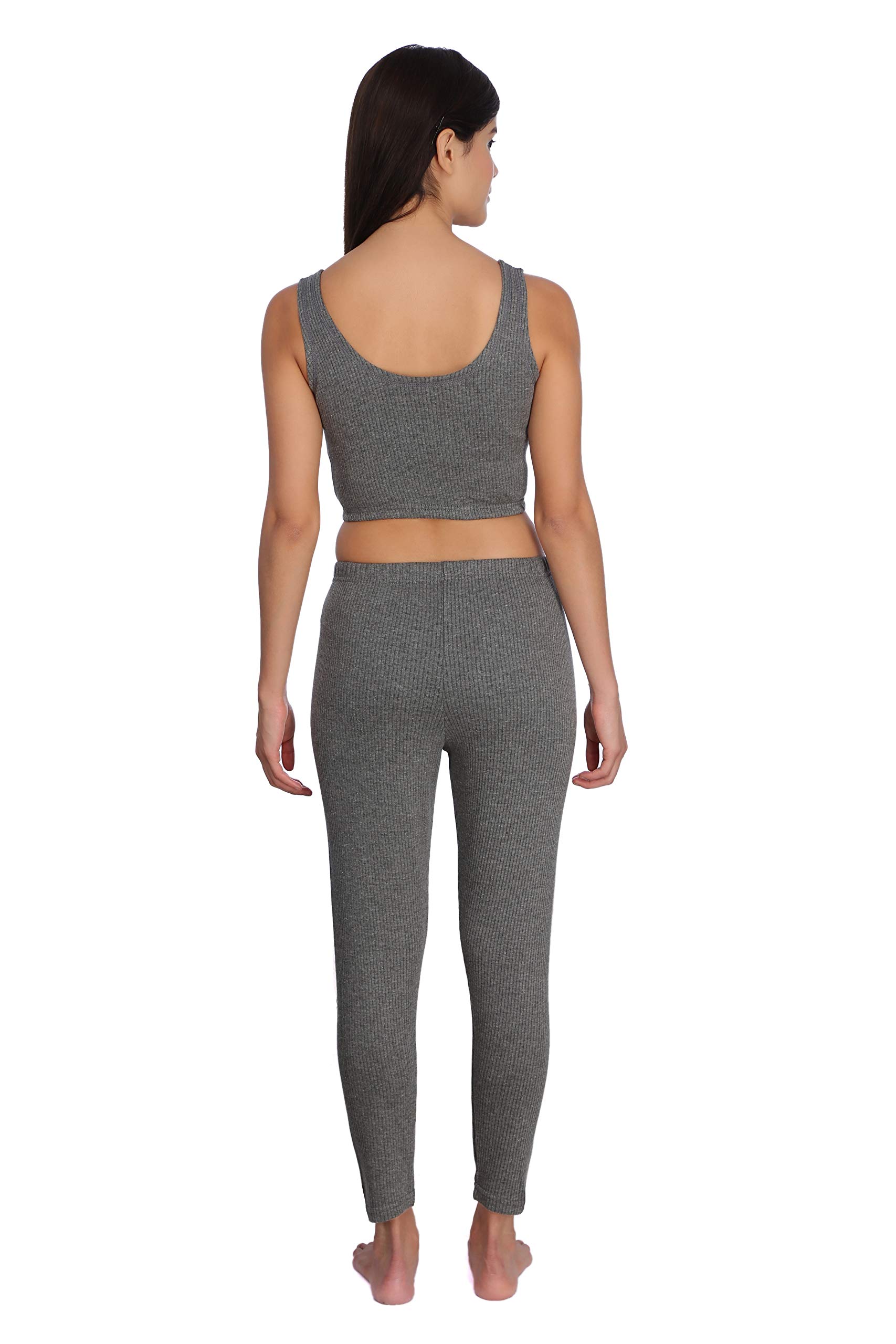 Selfcare Women's Cotton Blend Thermal Top and Pyjama Set (Pack of 1) (SW0246-L_Dark Grey_Large) 1