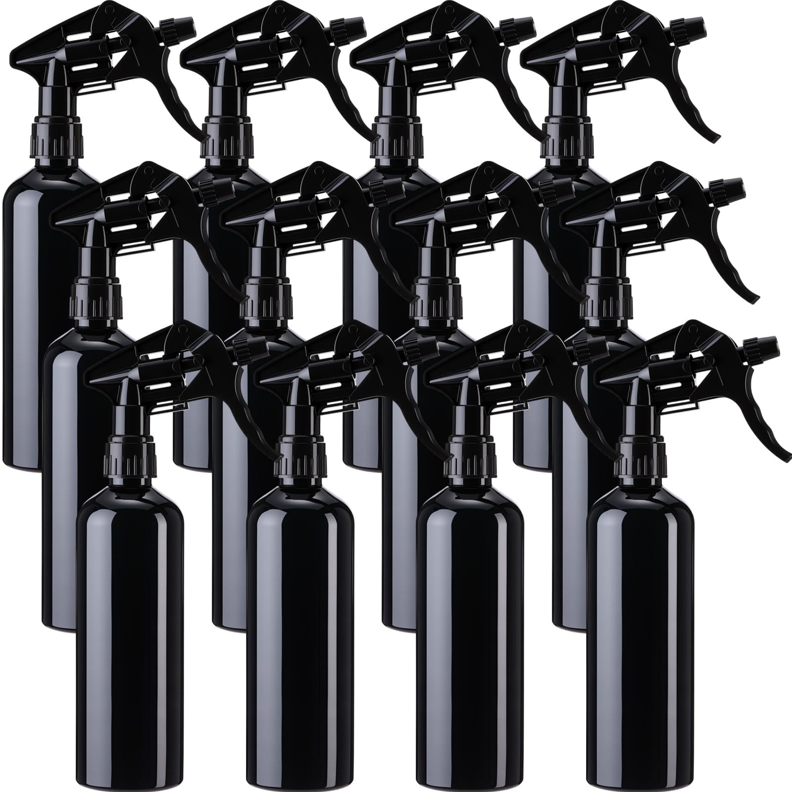 Vaporisateur plastique réglable à jet modulable et flacon noir x12
