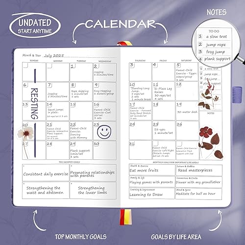 Miniatura 10 de Agenda semanal y mensual de lujo sin fecha para aumentar la productividad y alcanzar tus objetivos, cuaderno organizador de gratitud - Gestión del