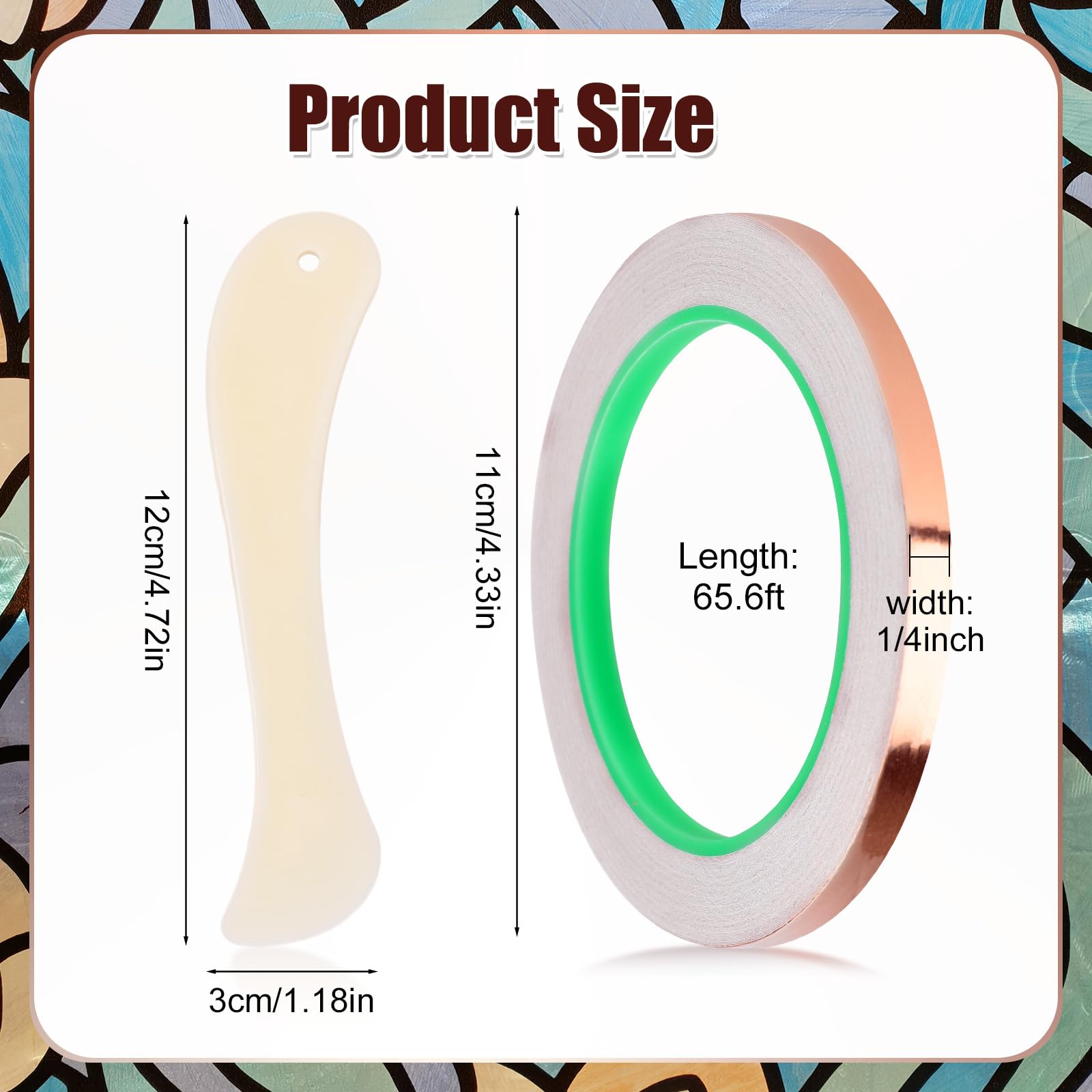 PATIKIL Lot De 2 Rouleaux De Ruban Adhésif En Cuivre Avec Grattoir
