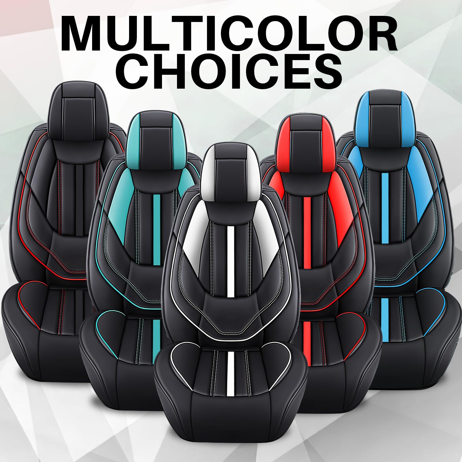 Car Seat Covers for Chevy Spark 2013-2022 Premium Nappa Leather Automotive Seat Covers Full Set Waterproof Auto Seat — view 8