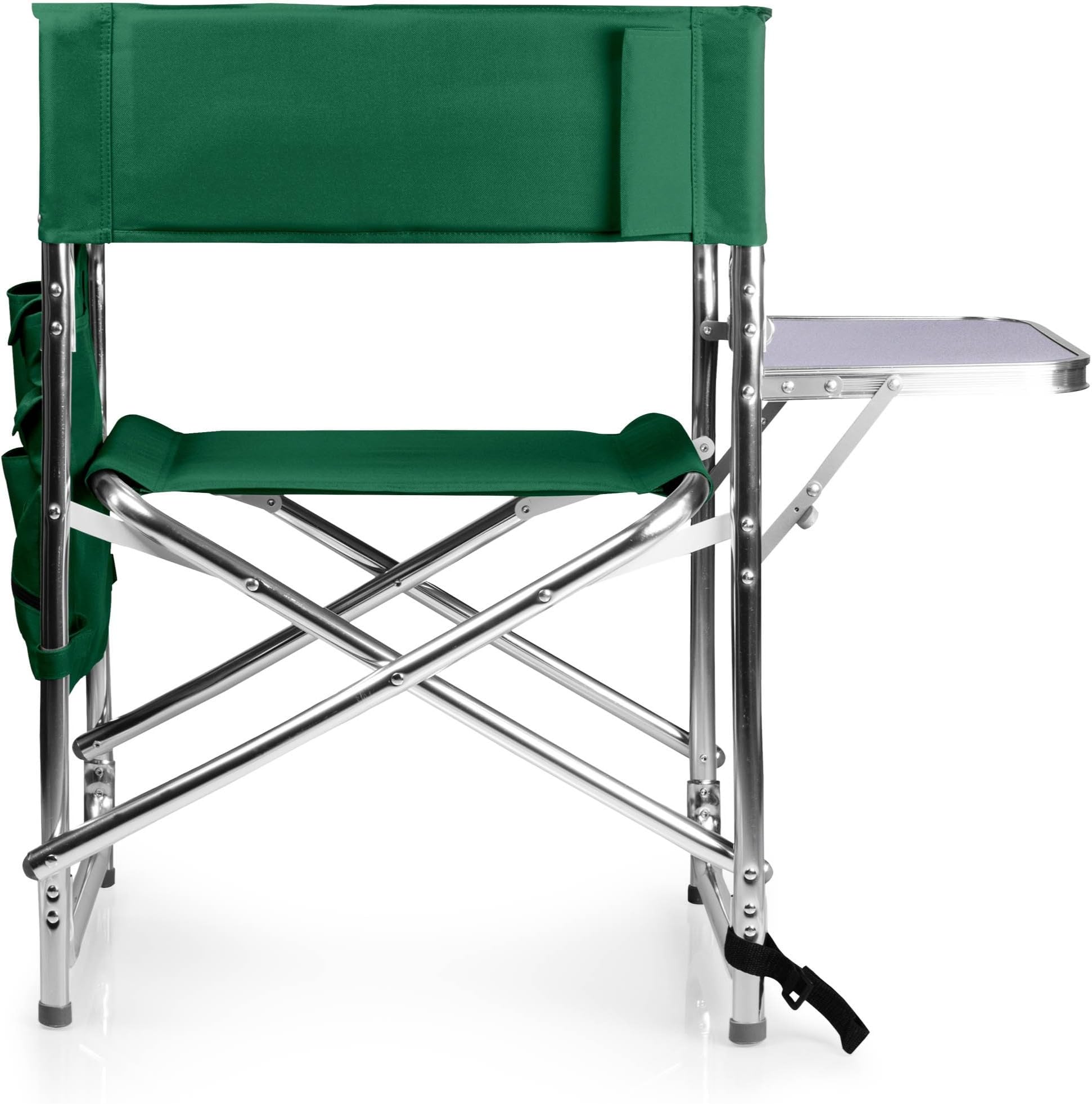 PICNIC TIME Sports Chair with Side Table - Beach Chair - Camp Chair for Adults, (Hunter Green)
