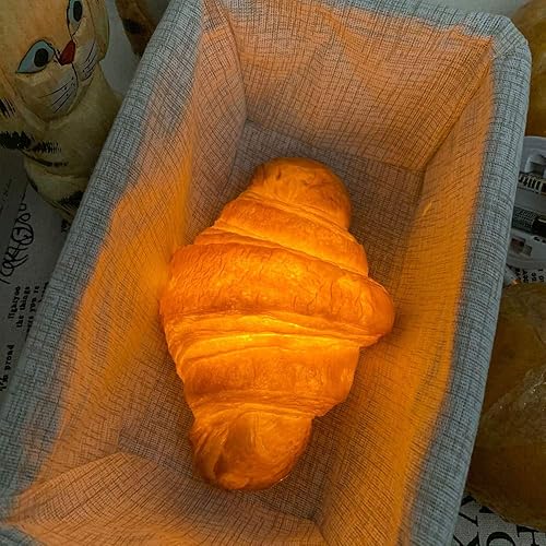 Miniatura 3 de YHNJI Croissant Luz de la noche de la lámpara de la forma del pan Lámpara decorativa LED de la lámpara de la batería de las luces de la noche