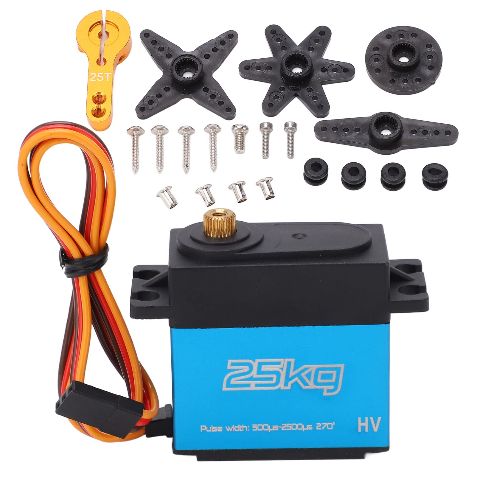 Serwo RC 25KG Metal Gear Wodoodporny serwomechanizm cyfrowy 270 stopni z ramieniem 25T do 1/10 1/12 RC Car Robot Ship