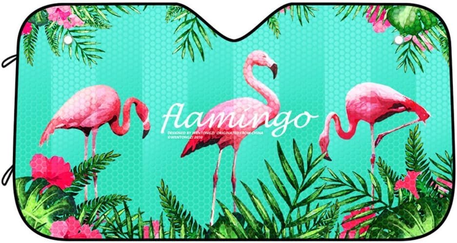 ABYED Flamingos Car windshield sun shade Universal Fit Car sunshade-Keep Your Vehicle Cool. UV Sun and Heat Reflector