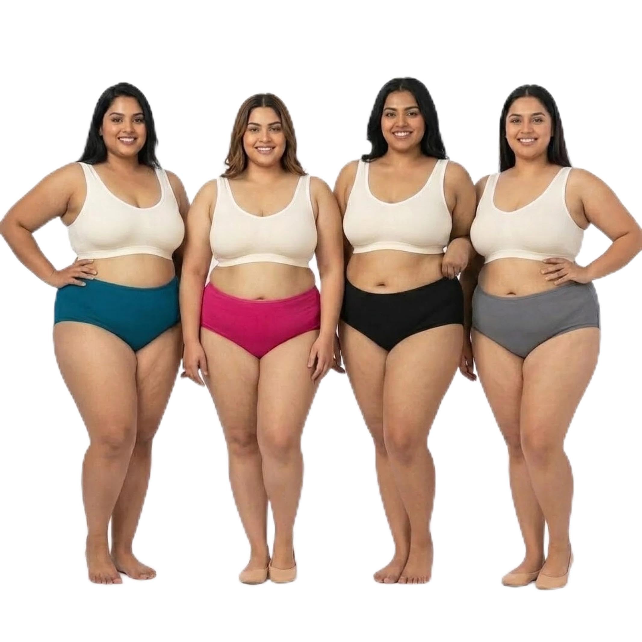Women's Plus Size Cotton Brief Panties, High Waist Full Coverage Underwear, Soft Breathable Stretch Solid Color Everyday Comfort Panties for Women Multicolor Pack of 3-image-11