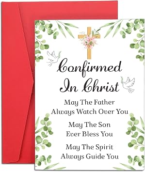 Fleure Esme Confirmation Cards for Teen Girls Teenage Boys Confirmation Sponsor Card for Women Men Easter Gifts Easter Basket Stuffers Baptism Christian Religious Gifts