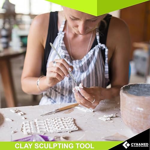 Miniatura 5 de Cynamed juego de herramientas para esculpir arcilla y cera espátula de acero inoxidable 10unidades