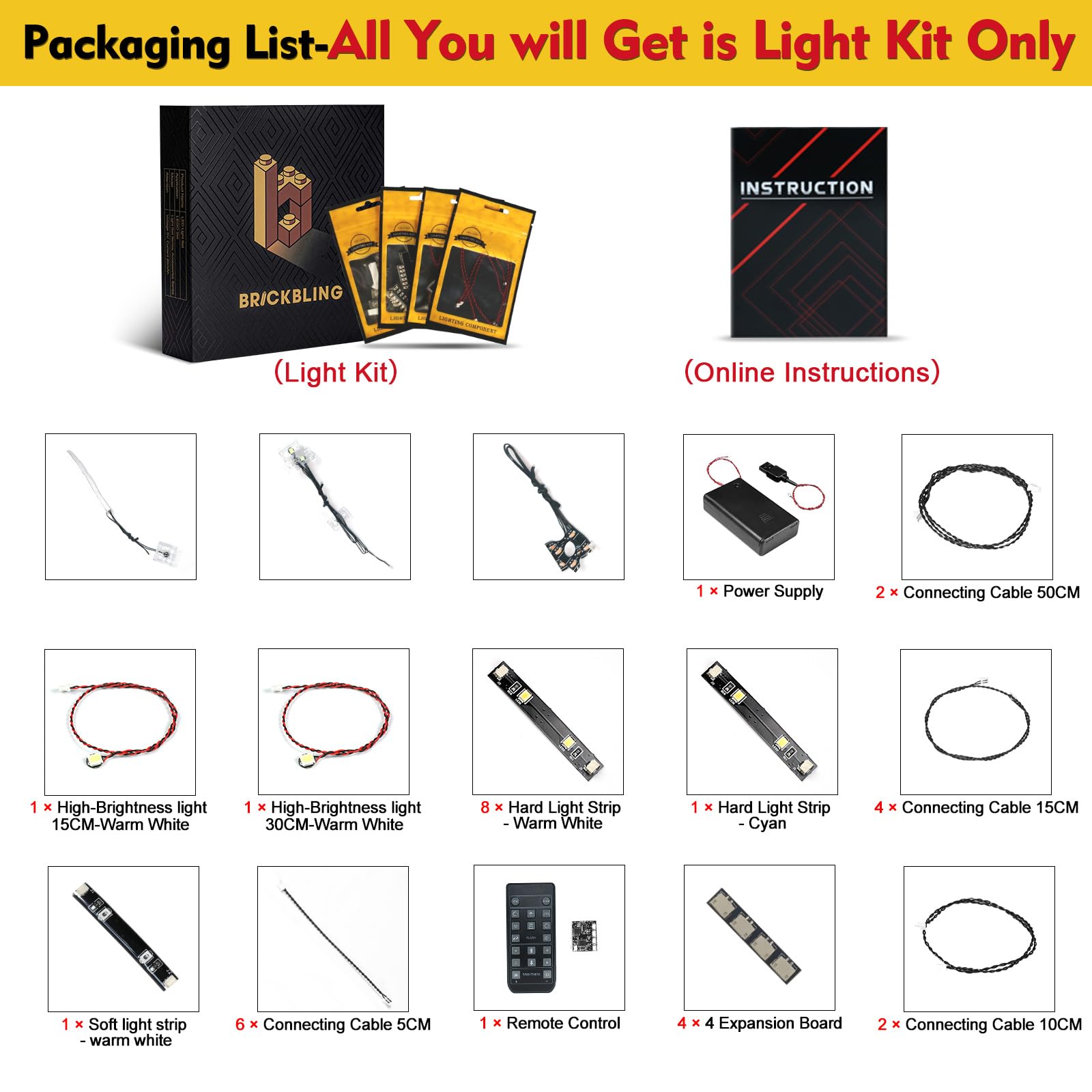 BrickBling Kit d'éclairage à télécommande compatible avec Lego 11386 Bikini
