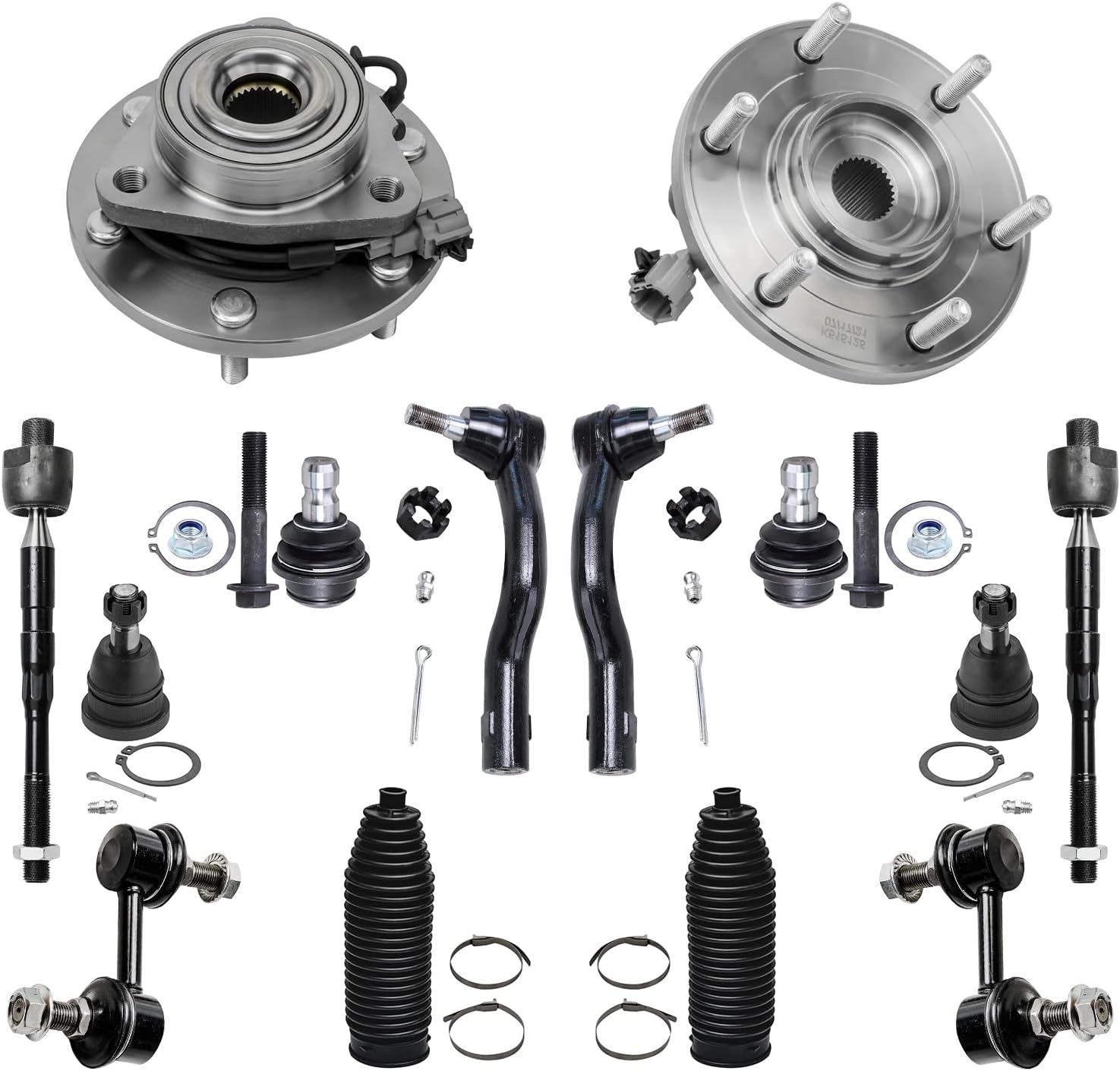 Detroit Axle 4WD Front 14pc Wheel Bearing Hubs Kit for