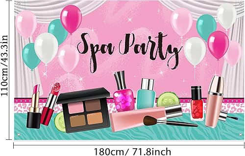 Miniatura 2 de Frienda Decoraciones para fiestas de spa, 71 x 43 pulgadas, telón de fondo rosa dulce de princesa, maquillaje de princesa, fondo de fotografía de