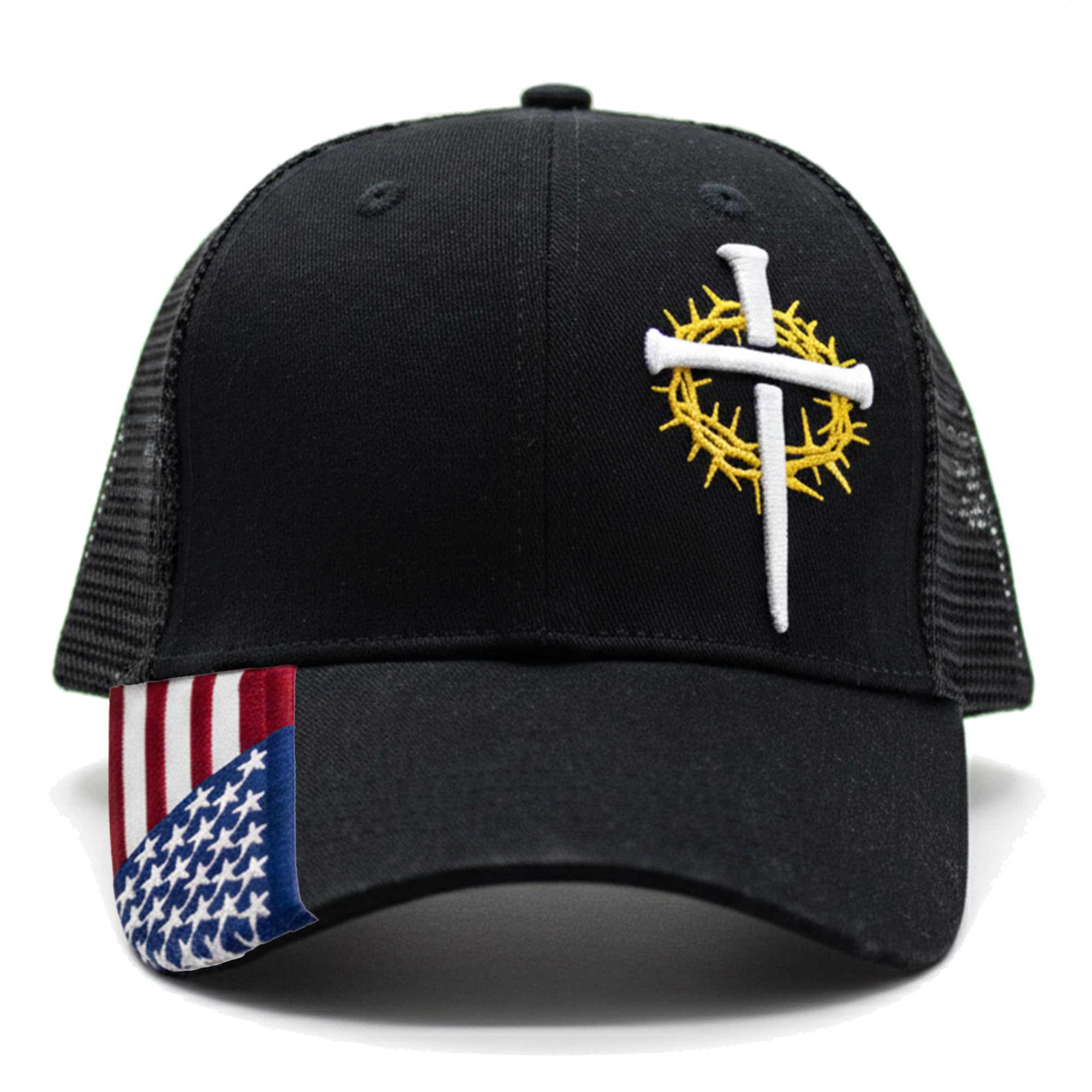 Onlydads Christian Cross Baseball Cap for Men, American Flag | Christian hat for men with…