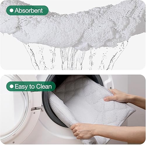 Miniatura 7 de LUMI Tapetes de baño, ultra suaves y absorbentes, para ducha, antideslizantes, lavables, con respaldo de goma, tapete de felpa de microfibra de