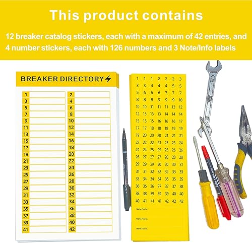 Miniatura 3 de 16 Sheets Breaker Panel Labels Electrical Box Sticker Numbers Breaker Panel Labels Electrical Sticker Number Catalog Load Center Adhesive Waterproof