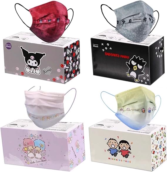 Amazon サンリオ 大人用 枚セット サージカルマスク 不織布 使い捨て 個包装 プリーツマスク おとな用 レディース メンズ 男女兼用 女性 男性 ふつうサイズ レギュラー 可愛い かわいい お洒落 おしゃれ キャラクターマスク 柄入り カラー イラスト サンリオグッズ