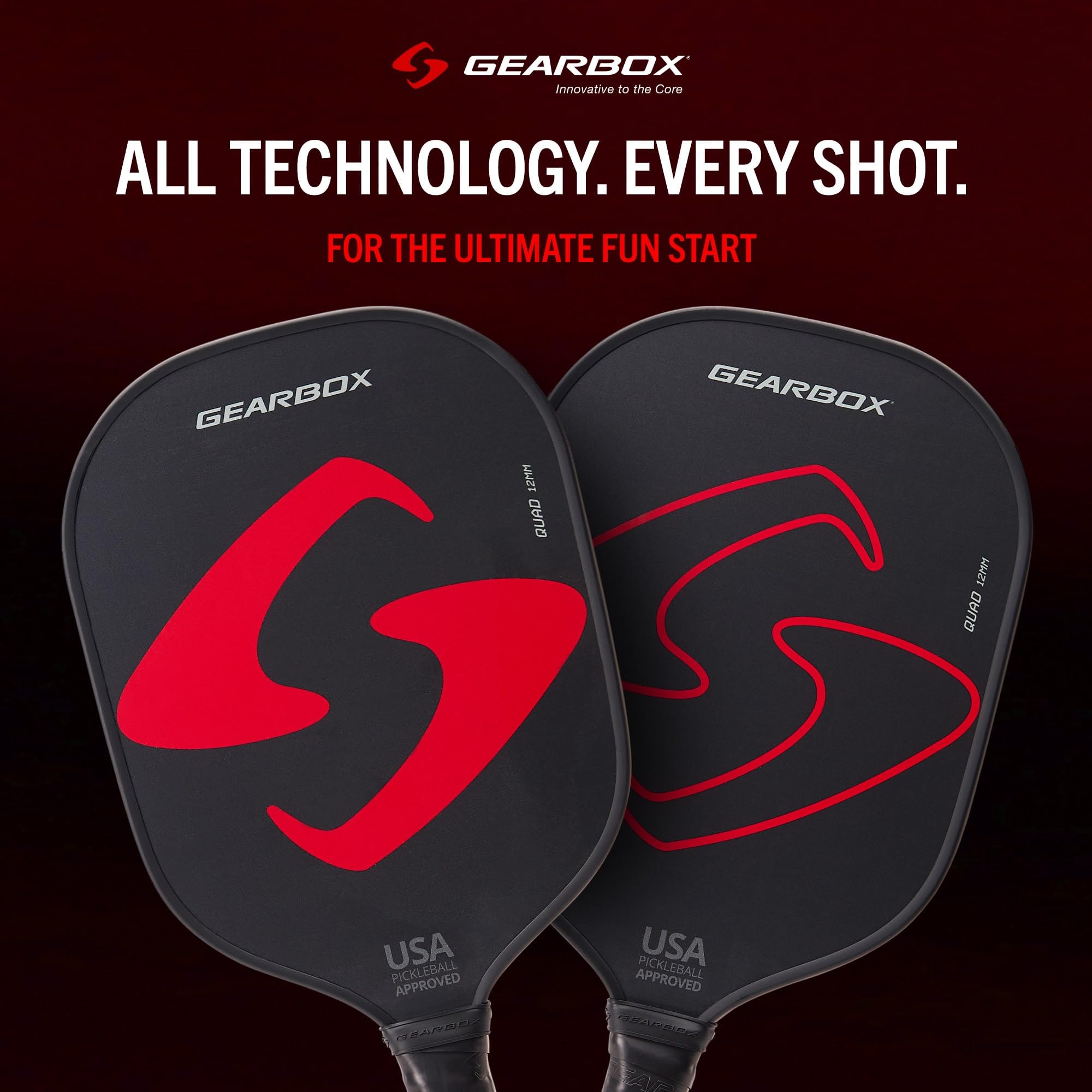 Gearbox Ultimate Pickleball Starter Kit - 2 Paddel, 3 Pickleballs, 1 Sling Bag