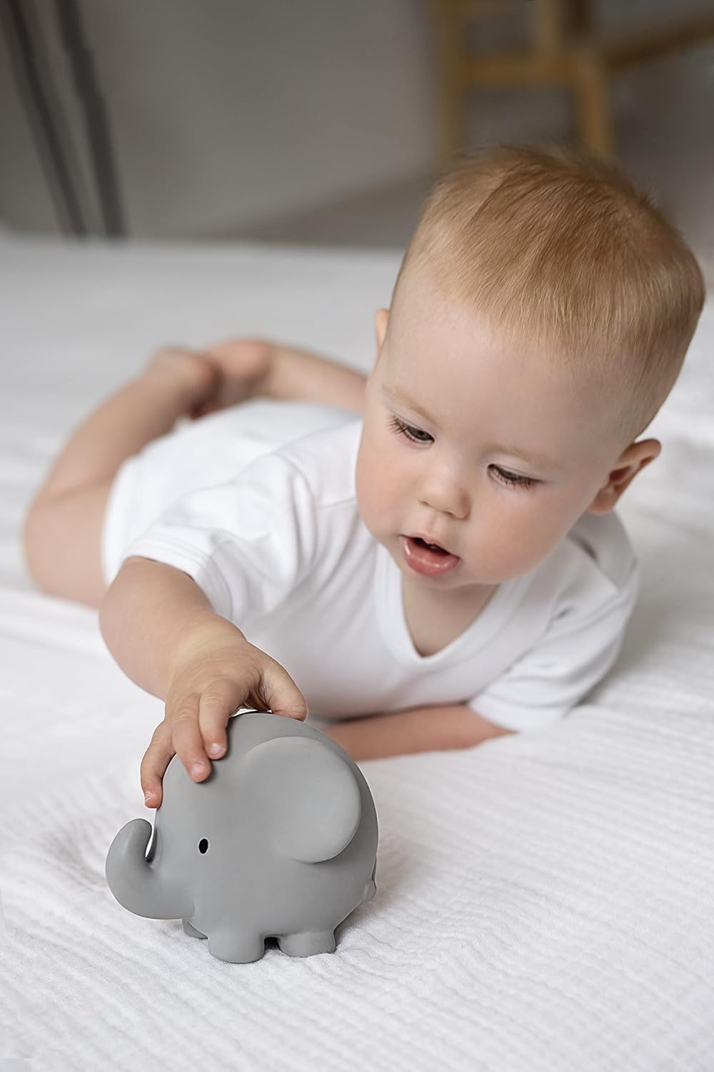 Tikiri Elephant Bath Toy and Teether, 0+ Months, Grey