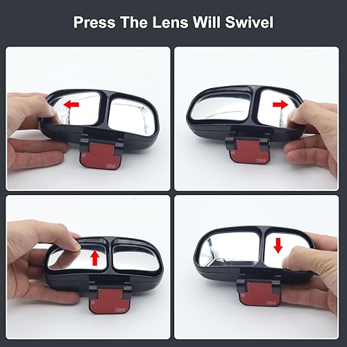 Miniatura 10 de Espejo de punto ciego, espejos retrovisores para automóvil, espejo auxiliar universal para automóvil, vidrio verdadero HD, espejo auxiliar de doble