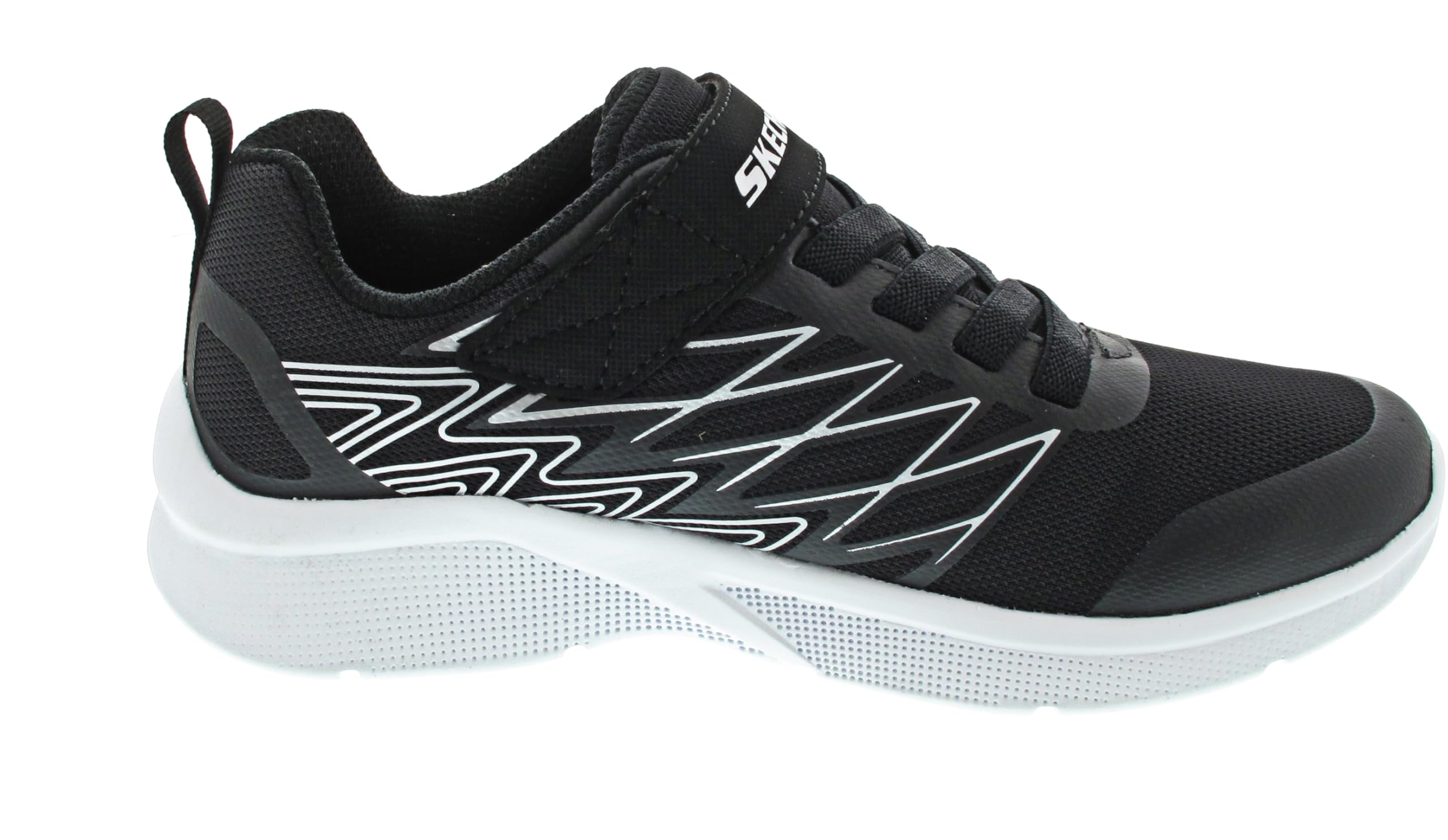Skechers Buty sportowe chłopięce Microspec Texlor, Czarne tekstylne czarne srebrne wykończenie, 37 EU