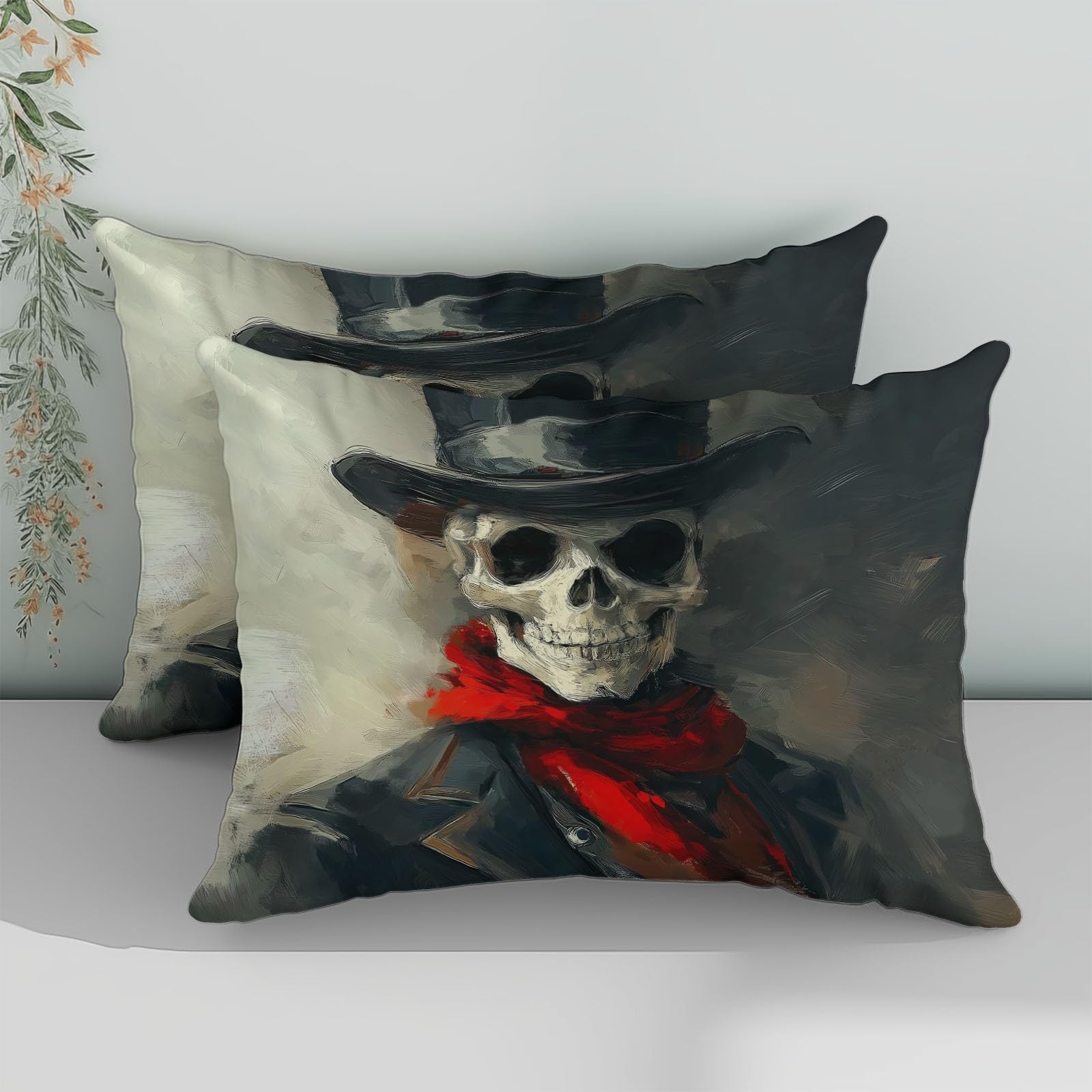 Poszwa na kołdrę 200 x 200 cm gotycki kostium z czaszką 2-osobowy zestaw pościeli z mikrofibry dla dorosłych z zamkiem błyskawicznym, niebiesko-szary zestaw pościeli 2 poszewki na poduszki 65x65cm