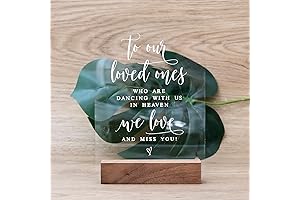 Acrylic Wedding Memorial Sign with Wood Stand – In Loving Memory of your cherished one