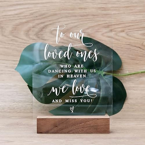 Miniatura 8 de Letrero acrílico de barra abierta de boda con soporte de madera, aspecto de cristal de 5 x 7 pulgadas, acrílico transparente con soporte para Las