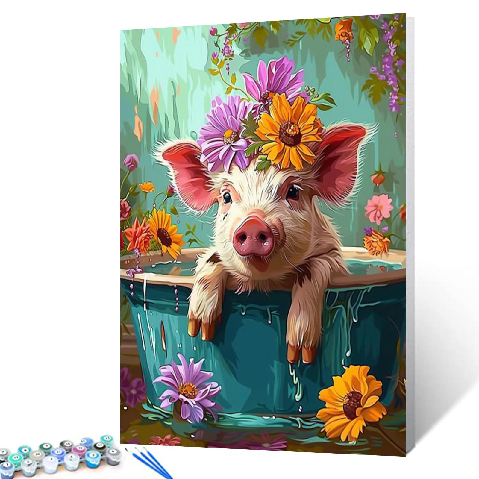 Kit de pintura por números de flores y animales de granja el regalo creativo ideal para adultos