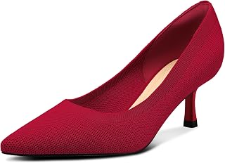 mysoft Women's Kitten Heels Closed Toe Pumps Wedding Dress Shoes
