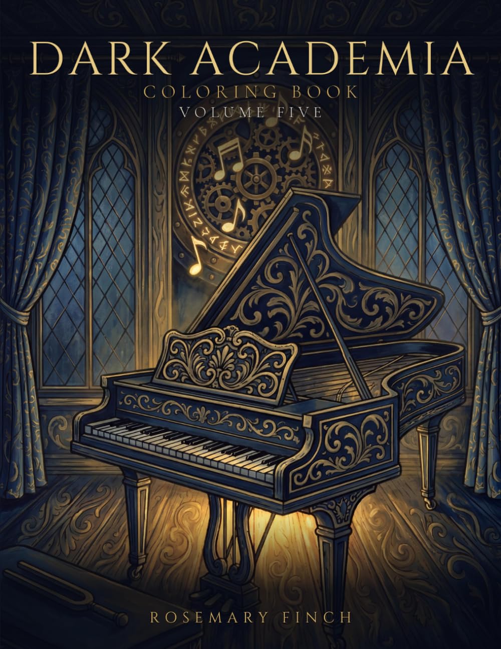Dark Academia Coloring Book Volume 5: 50 Gothic Scholarly Scenes of Moonlit Music Rooms, Grand Refectories, Candlelit Games Rooms, Stained Glass ... Single-Sided Pages for Adults and Teens