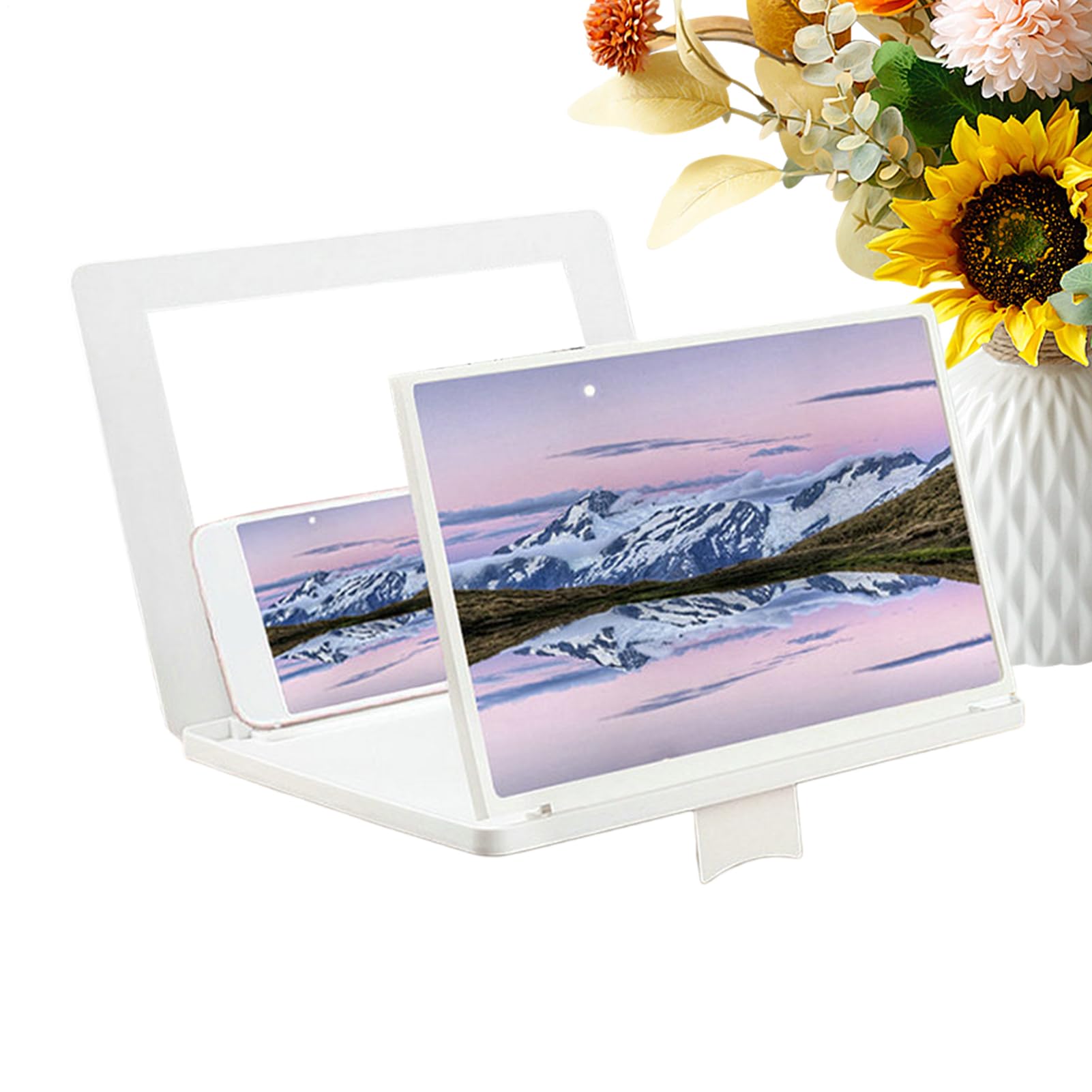 Amplificador de pantalla para smartphone de 30 cm proyector 3D HD con soporte plegable