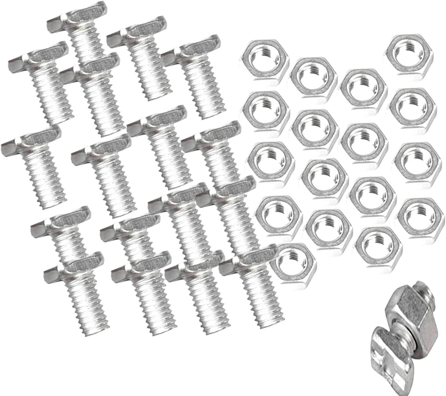 HONGCI 30 Sets Aluminium Greenhouse Nuts and Bolts, Aluminium Cropped