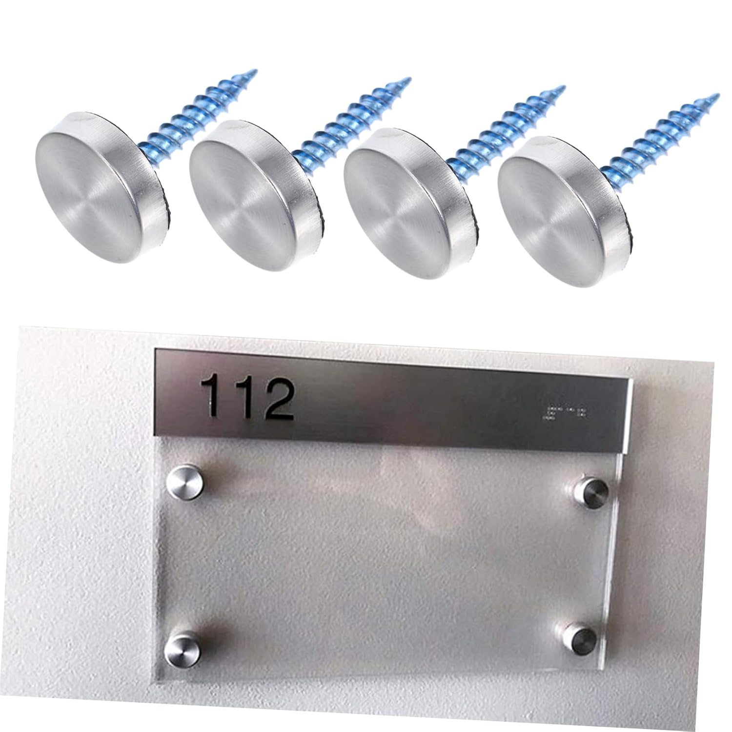 Zerodeko 100pcs Stainless Steel Decorative Screw Caps Mirror Screws with Covers for Glass Signs and Mirrors for Advertising and Construction Humidity Resistant
