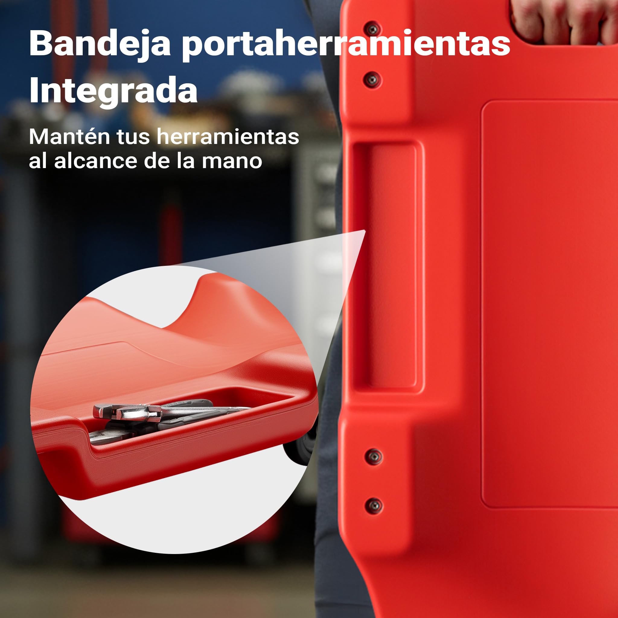 WilTec Camilla de Taller mecánico 103x50x10cm con Ruedas Montaje vehículos Taller Coches Trabajos mecánicos