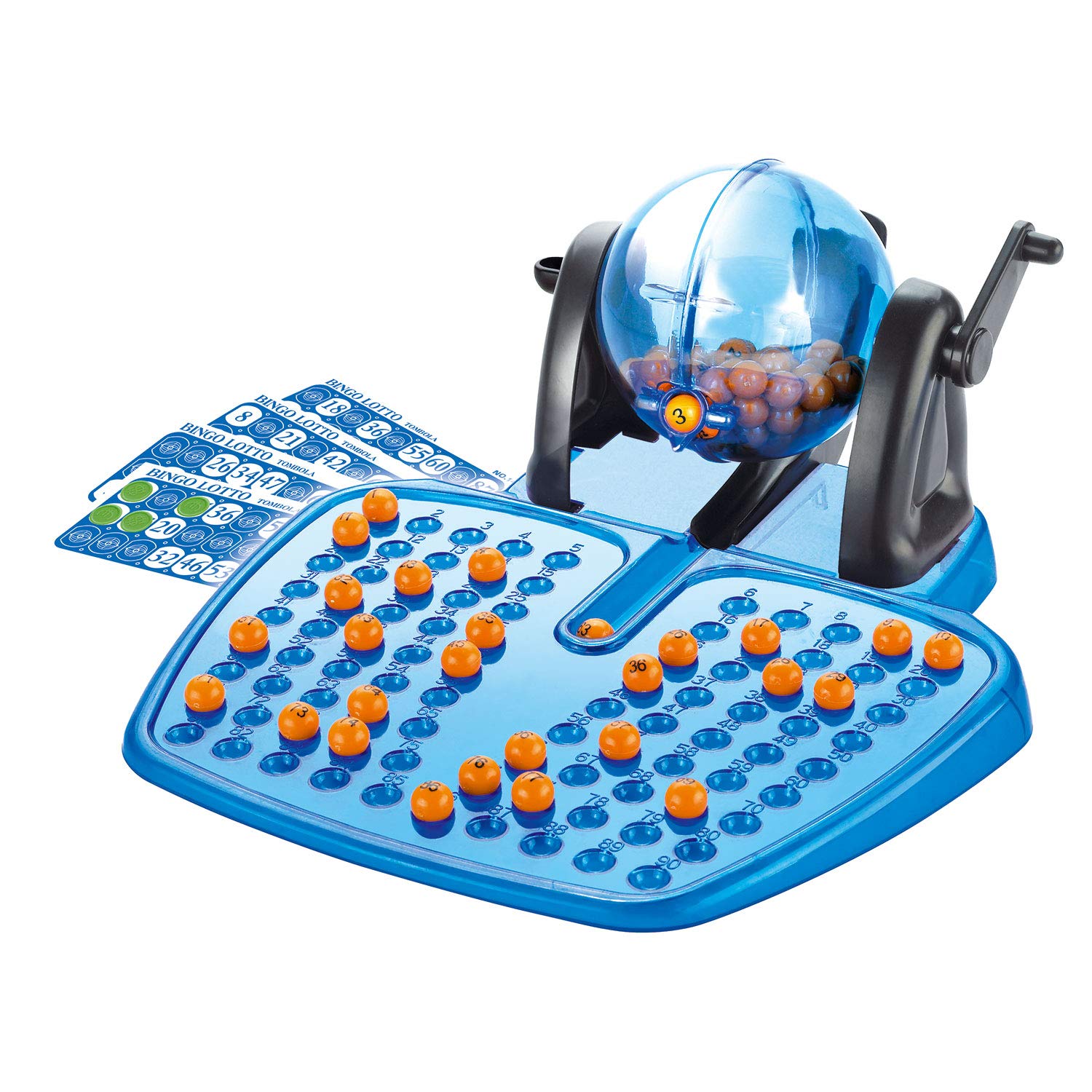 Sentik Family Large Classic Bingo Lotto Game with Ball Dispenser, 90 Numbers & 48 Cards