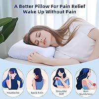 Vista 6 de LOFE Almohada ajustable de espuma viscoelástica fina – 4 alturas de 1.2 a 4.8 pulgadas, almohada cervical para aliviar el dolor de cuello, almohada