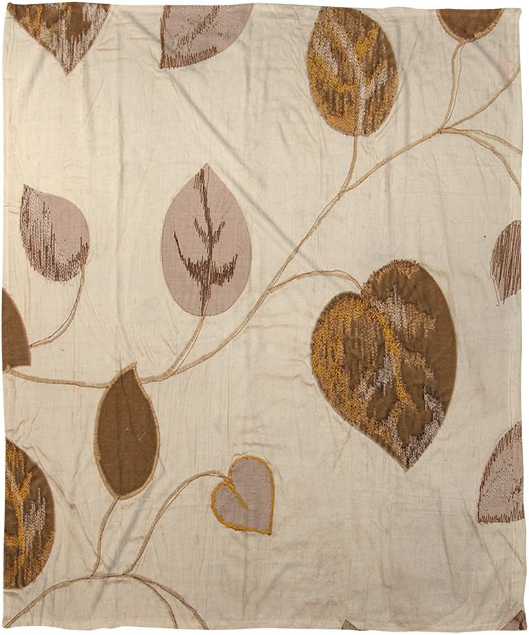 Manual Woodworkers & Weavers Coral Fleece Throw Blanket, 50 by 60-Inch, Leaves Broad
