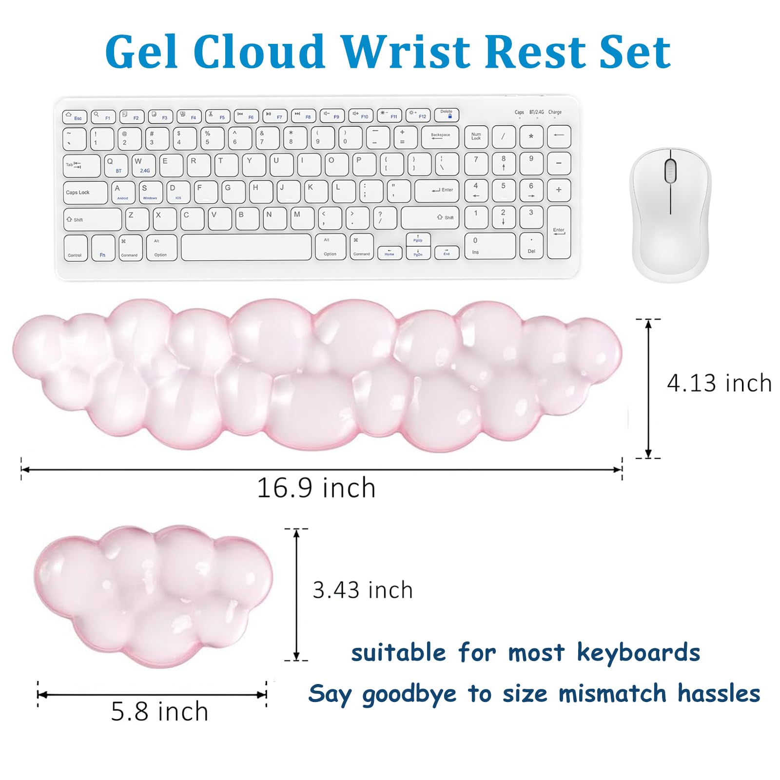 Gel Cloud Repose-poignet pour clavier Rose