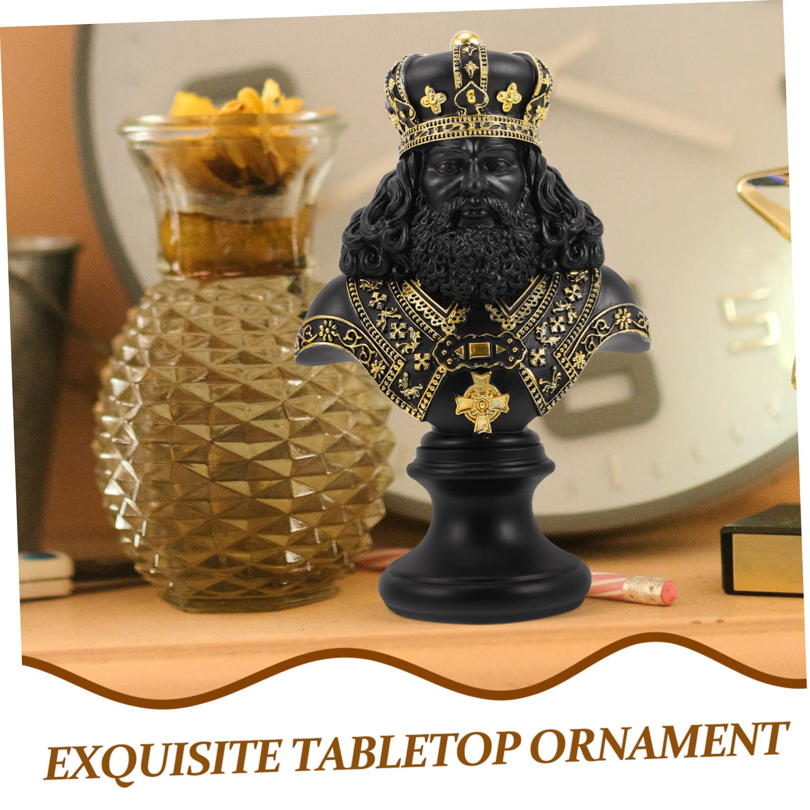 Statuette Roi D’échecs en Résine Synthétique, Élégante pour Bureau