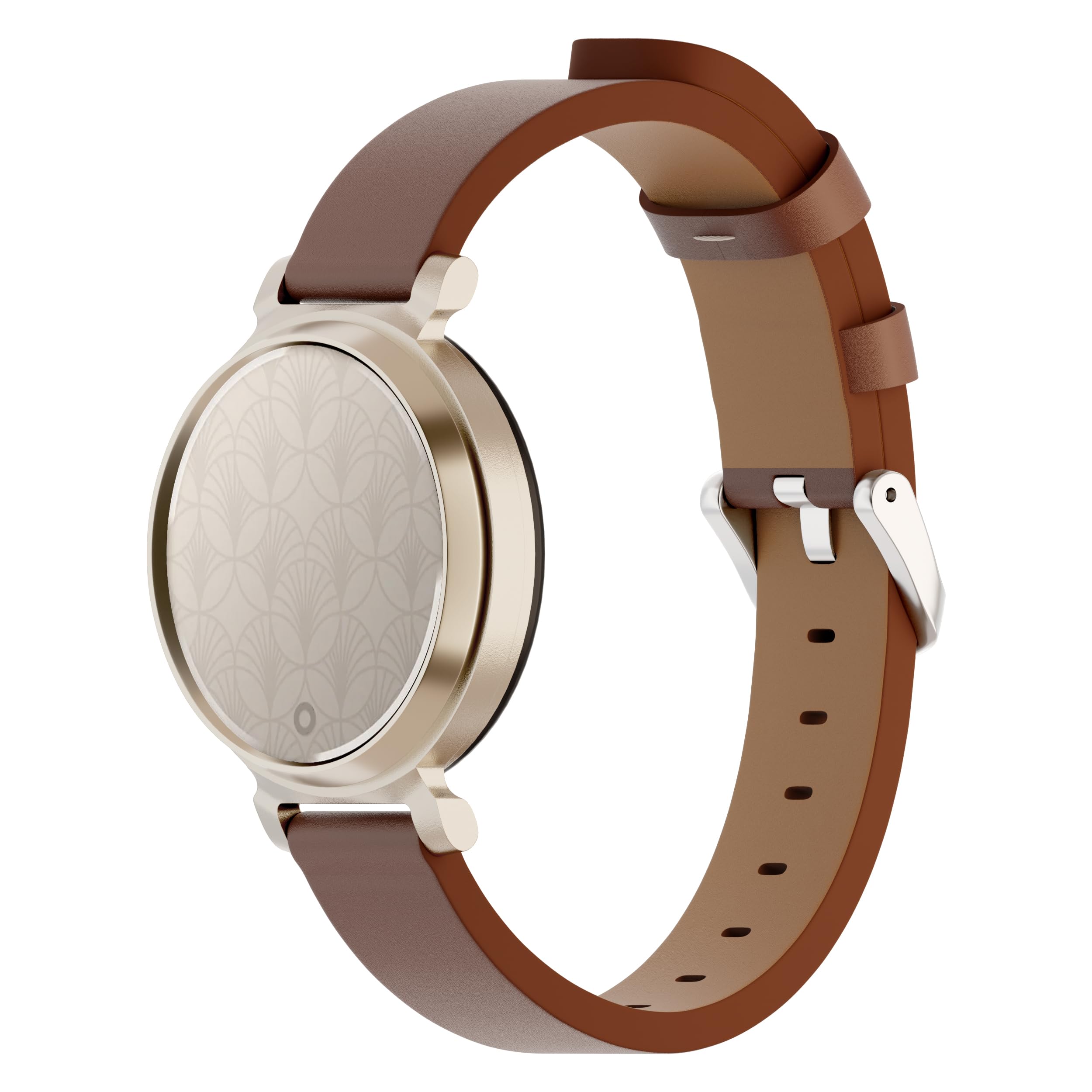 EANWireless Compatible for Garmin Lily 2 Watch Band, 14mm Leather Strap with Silver Metal Buckle Replacement Accessory Women Compatible for Garmin Lily2 Bands, Brown