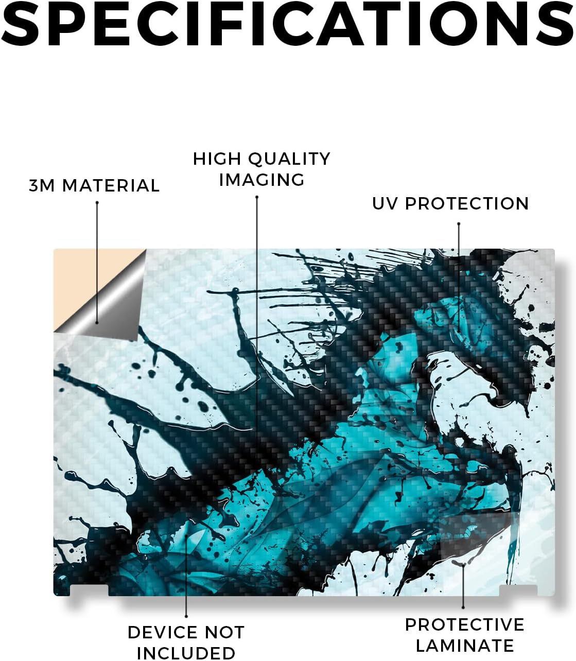 Carbon Fiber Laptop Skin Compatible with Asus TUF Gaming A14 (2026) - Wild Splash - Premium 3M Vinyl Protective Wrap Decal Cover - Easy to Apply | Crafted in the USA by MightySkins